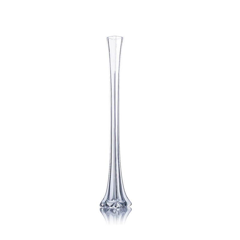 WGVI WGV Eiffel Tower Vase, Open 1.5", Height 24", (Multiple Sizes Choices) Clear Glass Floral Container with Sturdy Base, Flower Centerpiece for Wedding Event Home Decor, Arts Crafts, 1 Piece - Image 1